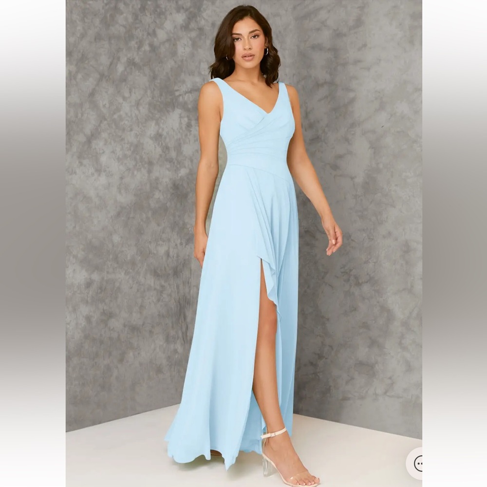 NWT Azazie Kori Sky Blue Size A8 Bridesmaid Dress